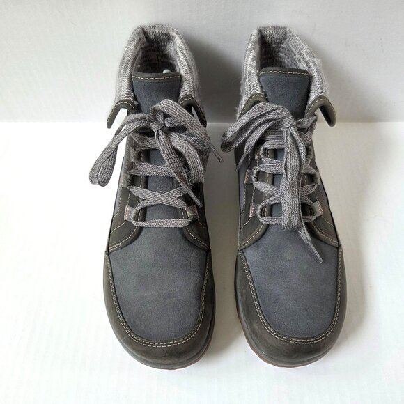 Chaco Boots Womens 9 Gray Blue Barbary Waterproof Nubuck Leather Hiking Chukka - Picture 4 of 10